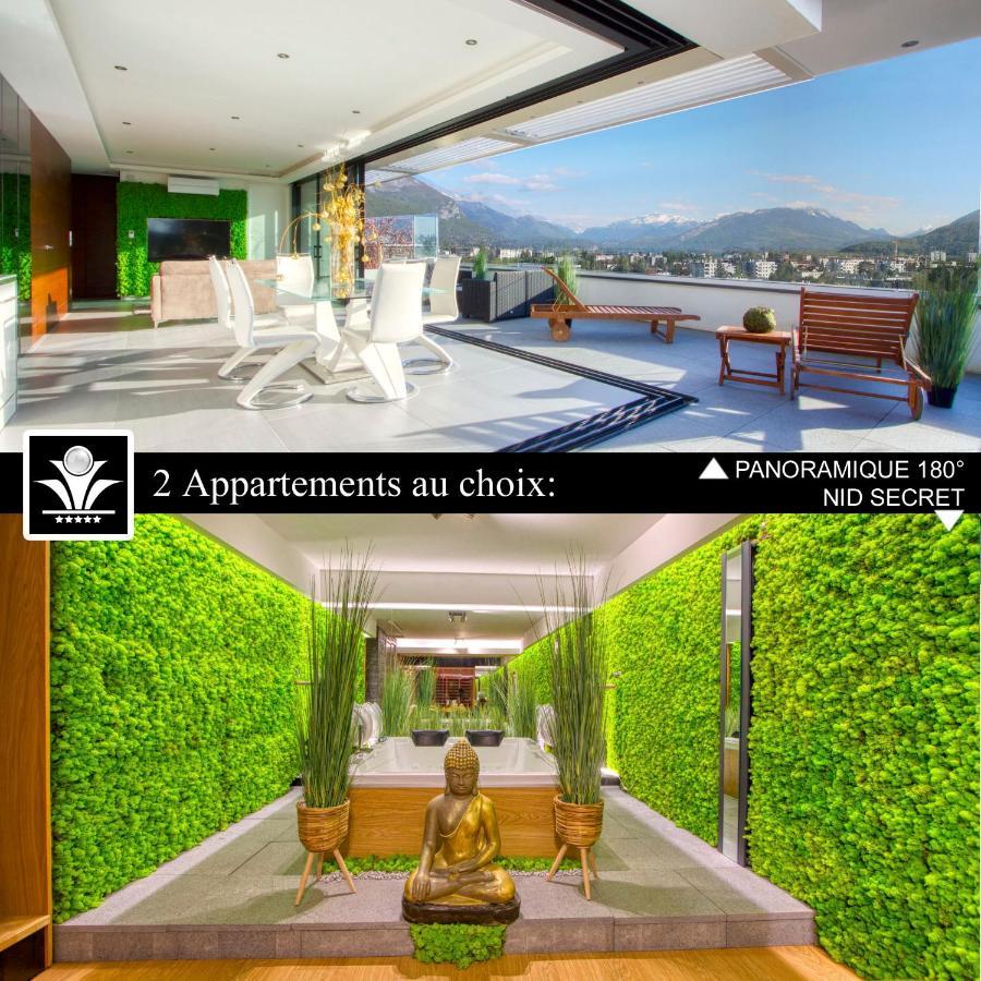 Panoramique 180 lac et montagne et Nid Secret spa romantique Annecy Extérieur photo